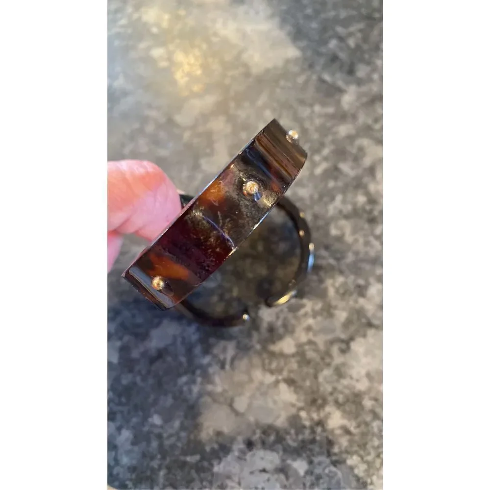 Vintage Jones New York Tortoise Shell Cuff Watch Set